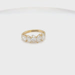 Load and play video in Gallery viewer, Five Stone Diamond Ring, 14k Solid Gold, Fancy Natural Diamonds, Stackable Ring, Cocktail Statement Band, Certified Jewelry
