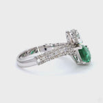 Load and play video in Gallery viewer, Emerald Natural Diamond Bypass Ring
