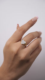 Load and play video in Gallery viewer, Heart Signet Diamond Ring
