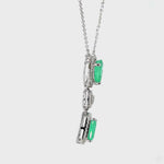 Load and play video in Gallery viewer, Emerald Drop Diamond Pendant Necklace
