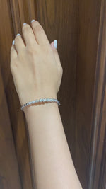 Load and play video in Gallery viewer, Solitaire Diamond Bracelet In 14kt Solid Gold, Illusion Setting With Natural Diamonds, Ready To Ship, Women&#39;s Day Gift
