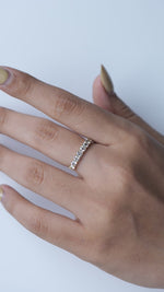 Load and play video in Gallery viewer, 14k Gold Diamond Half Eternity Band: Certified Natural SI Diamonds
