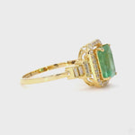 Load and play video in Gallery viewer, Emerald Cut Natural Emerald Diamond Ring
