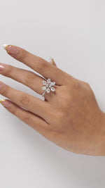 Load and play video in Gallery viewer, Floral Diamond Cluster Ring
