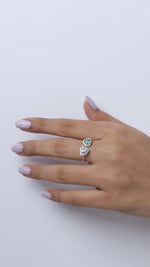Load and play video in Gallery viewer, Emerald Heart &amp; Diamond Heart Ring
