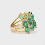 Load and play video in Gallery viewer, Cluster Emerald Diamond Ring
